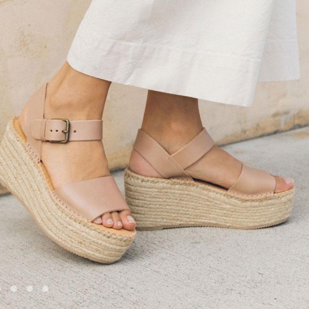 Soludos Minorca High Platform - Dove Gray - Size 9